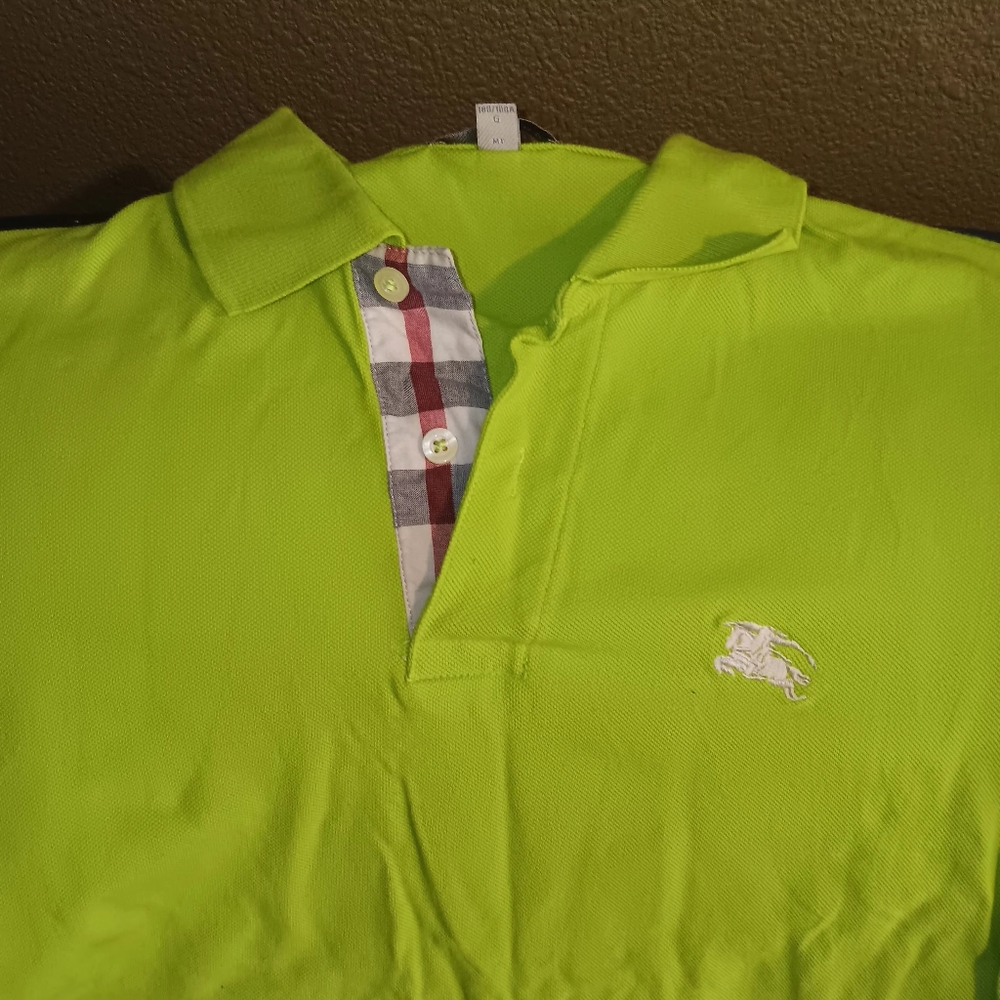 Burberry Polo Shirt in Lime Bright Green